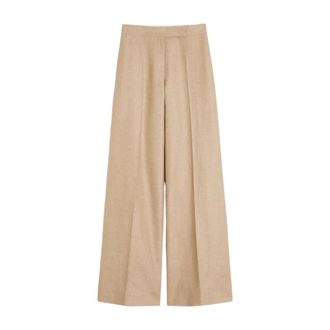 Max Mara Wide Trousers, female, Beige, Size: S Wide Trousers