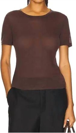 Anine Bing Sylvie Short Sleeve Tee In Brown