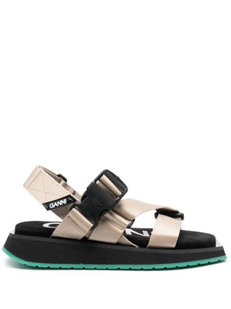 Ganni Performance Webbing flat sandals - women - Nylon/Fabric/Rubber - 35 - Neutrals