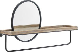 Linon Opal Off-Center Mirror & Wall Shelf