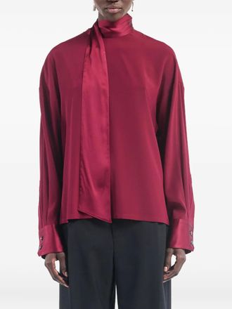 Maria McManus Blusa con bottoni e dettaglio foulard - Rosso