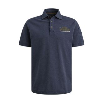 PME Legend Short sleeve polo pique melange - Heren - Tops - Blauw - Maat: M Katoen