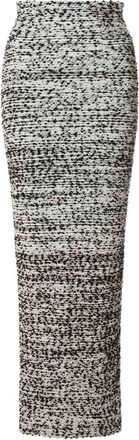 Alberta Ferretti Lange gebreide rok in boucl&eacute;wol - Dames - Maxi Rokken - Grijs - M - Wol - Rokken