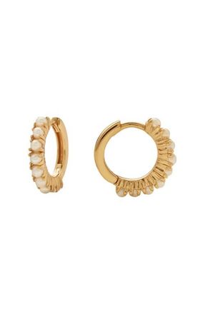 Made by Mary Pearl Huggie Hoop Earrings in Gold Vermeil at Nordstrom