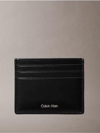 Calvin Klein Mens Hardware Logo Card Case - Black