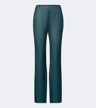 Cala de la Cruz Dries lam&eacute; wide-leg pants