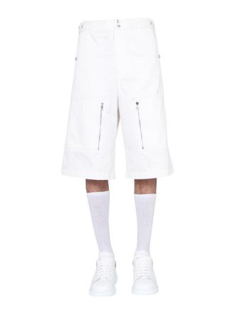 Alexander McQueen Japanese Gabardine Cotton Bermudas - White