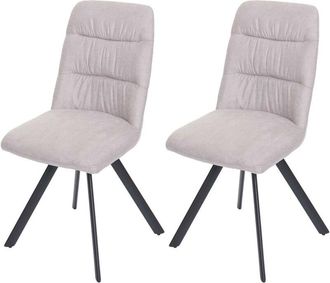 Hhg Hhg - Juego De 2 Sillas De Comedor 595, Silla De Cocina, Posici&oacute;n Autom&aacute;tica Giratoria, Terciopelo, Crema-beige