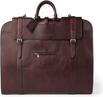 Brunello Cucinelli Calfskin suit carrier in Burgundy at Nordstrom