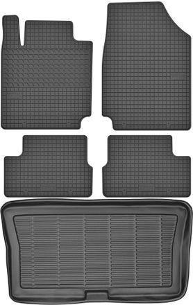 OEM Juego De Alfombrillas De Goma Para Coche Y Maletero Para Nissan Micra K12 Hatchback (2002-2010)