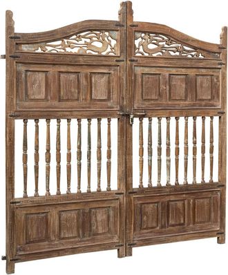 Biscottini International Biscottini - Puerta De Madera Maciza Y Hierro, Para Uso Interior Y Exterior