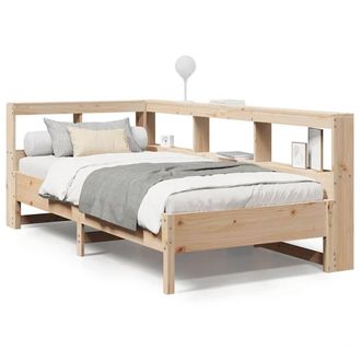 Berkfield Home Bookcase Bed without Mattress 75x190 cm Solid Wood Pine in Light Tan
