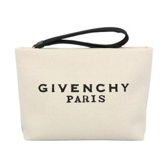 Givenchy Logo Canvas Pouch - Bags - Mujer - Beige - ONE SIZE