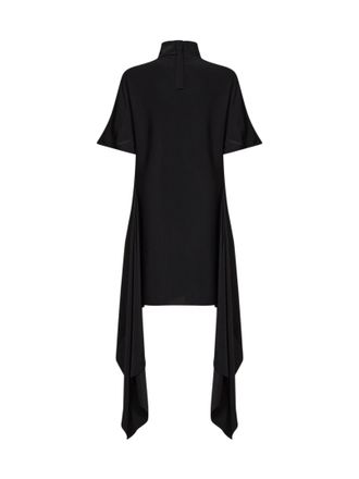 Alaia Womens T-Shirt Mini Dress Asymmetric Black Viscose