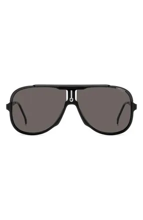 Carrera 64mm Oversize Aviator Sunglasses in Black Grey/Gray Polar at Nordstrom