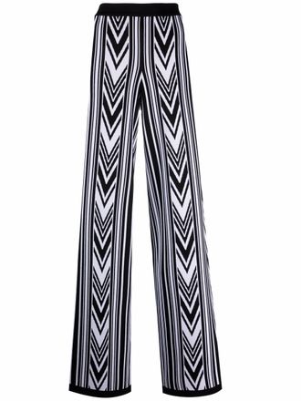 Balmain Broek met chevronstreep - Zwart
