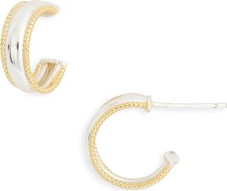 Argento Vivo Two-Tone Rope Border Hoop Earrings in Gold/Silver at Nordstrom Rack