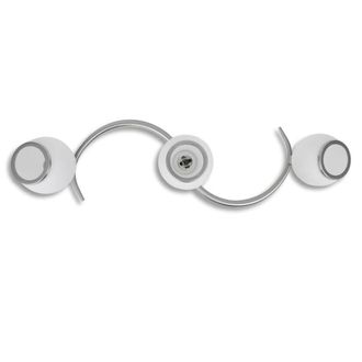 Berkfield Home Modern Ceiling Lamp with Glass Shades on Waving Rail for 3 E14 Bulb in White