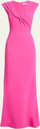 Givenchy Draped Scoop-Neck Sleeveless Maxi Dress