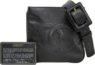 Chanel Black Grained Calfskin Fanny Pack (Pre-Owned)