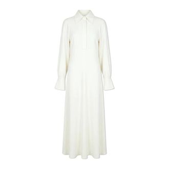 Victoria Beckham Shirt Dresses, female, Beige, Size: XS Collared Dress