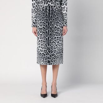 Dolce & Gabbana Leopard print silk pencil skirt