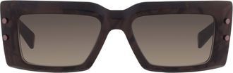 Balmain IMPERIAL Brown Gradient Rectangular Unisex Sunglasses BPS-145F BRN-BRN 53