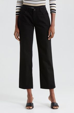 L'agence Blaine Crop Stovepipe Jeans in Noir at Nordstrom, Size 26