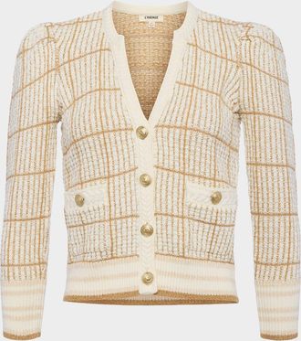 L'agence Jenni Knit Three-Quarter Sleeve Cardigan