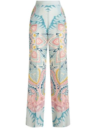 Etro Broek met paisley-print - Blauw
