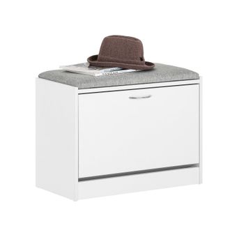 SoBuy Banco Zapatero Con 1 Solapa Banco De Almacenamianto Con Coj&iacute;n Acolchado De Asiento 60 X 30 X 46 Cm Fsr16-hg Sobuy Es
