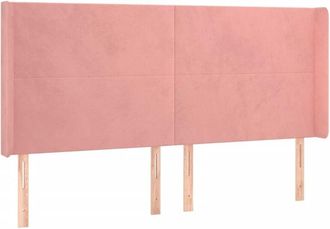 vidaXL Cabecero Con Led De Terciopelo Rosa 203x16x118/128 Cm Vidaxl