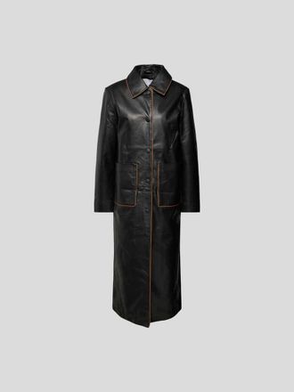 Remain Mantel mit Kontrastpaspeln in Black, Gr&ouml;&szlig;e 36