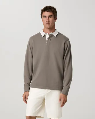 Vuori Clothing Long Sleeve Cypress Rugby | Smokey Taupe | Medium