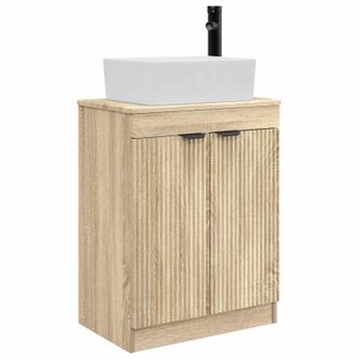 vidaXL Vanidad De Ba&ntilde;o Con Lavabo Roble Sonoma 54 X 35 X 83 Cm Vidaxl