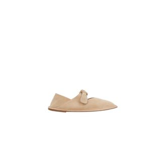 Hereu Schoenen, Dames, Beige, 37 EU, Su&egrave;de, Beige Su&egrave;de Ballerina Flats met Strik