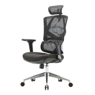 Hhg Hhg - Silla De Oficina 924, Silla De Escritorio Ergon&oacute;mica, Apoyo Lumbar Respaldo Alto Apoyabrazos 3d, Tapizado Negro