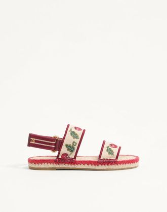 Valentino Garavani Bribri Sandal with Cherryfic Embroidery Wo