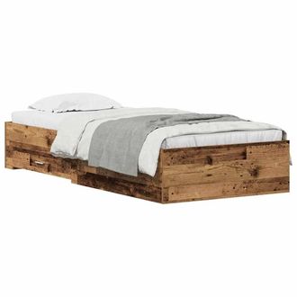 Berkfield Home Elegant Bed Frame Old Wood 90x200 cm Engineered Wood in Brown