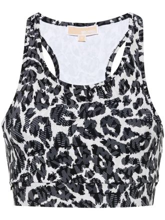 Michael Michael Kors leopard-print sports bra - Black