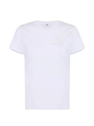 Elisabetta Franchi T-shirt met geborduurd logo - Beige