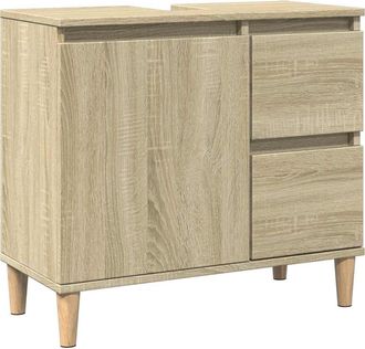 vidaXL Armario De Ba&ntilde;o Madera Contrachapada Roble Sonoma 65x33x60 Cm Vidaxl