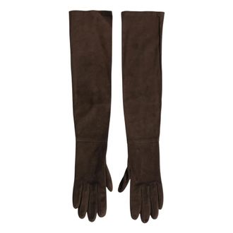 Dolce & Gabbana Guantes hasta el codo - Accessories - Mujer - Marr&oacute;n - ONE SIZE