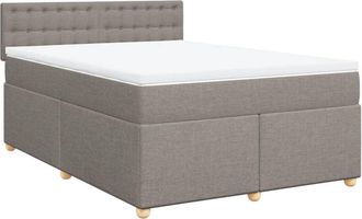 vidaXL Vidaxl - Cama Box Spring Con Colch&oacute;n Tela Gris Taupe 160x200 Cm