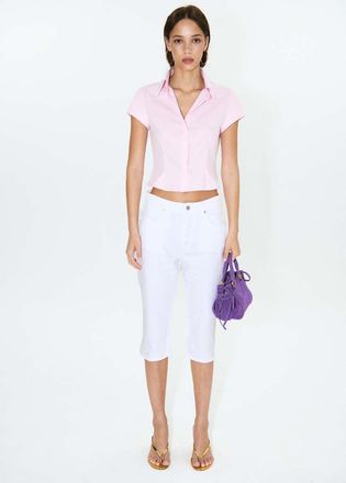 Mango Camicia avvitata cotone rosa chiaro - Donna - S - MANGO