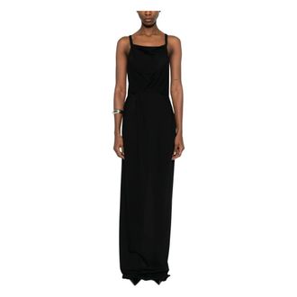 Rick Owens Temple Gown - Dames - Avondkleed - Zwart - M - Katoen - Kleedjes