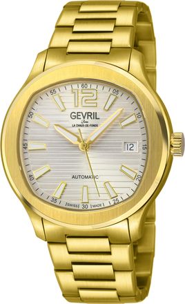 Gevril Group Mens Stuyvesant 316L Stainless Steel IPYG Case, Cool Gray Dial, Bracelet Watch. - Gold - One Size