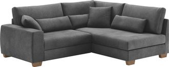 Mr. Couch Ecksofa »Hilla L-Form, bis 140 kg belastbar« mit Taschenfederkern, wahlweise mit Bettfunktion