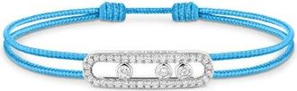 Messika Care Diamon Cord Bracelet in White Gold/Blue at Nordstrom