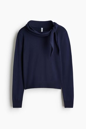 H&M Pullover mit Schalkragen - Blue